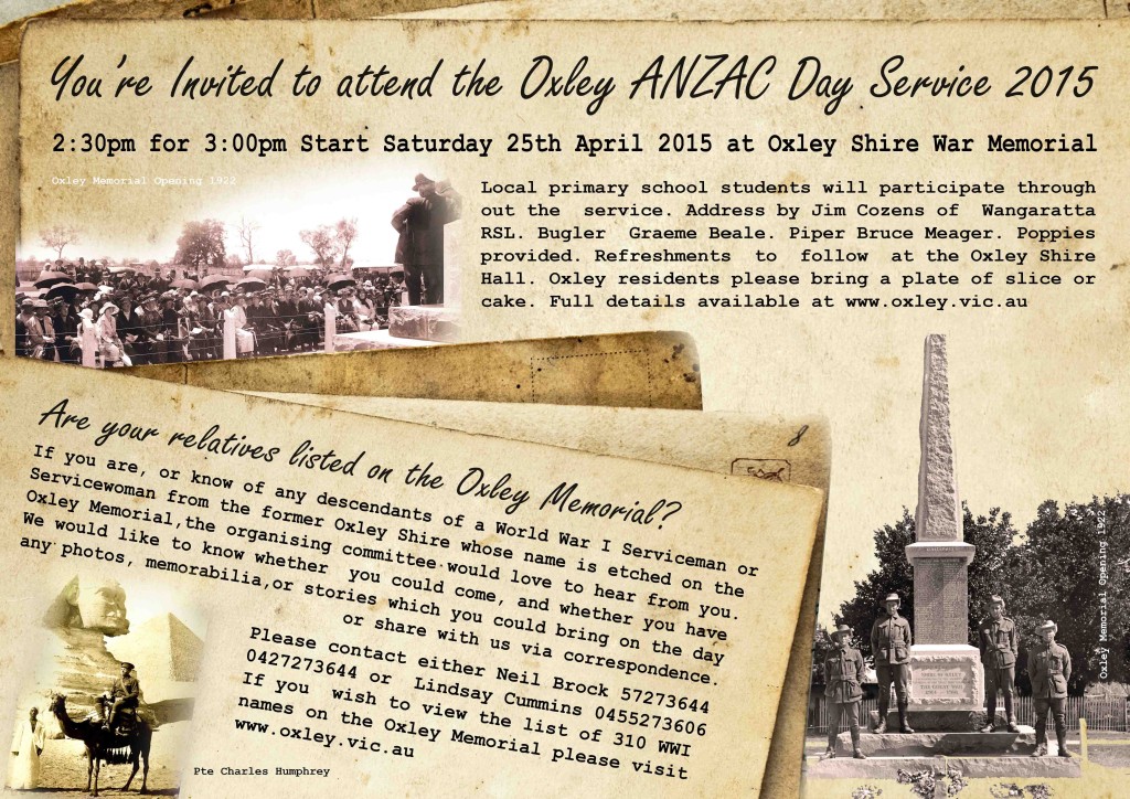 Oxley ANZAC Day Service 2015 Front 010415